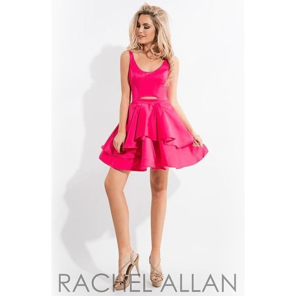 Rachel Allan size 14 NWT 4293 Fuchsia dress pink pageant prom homecoming short